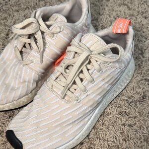 Adidas Cream and White Running Shoes